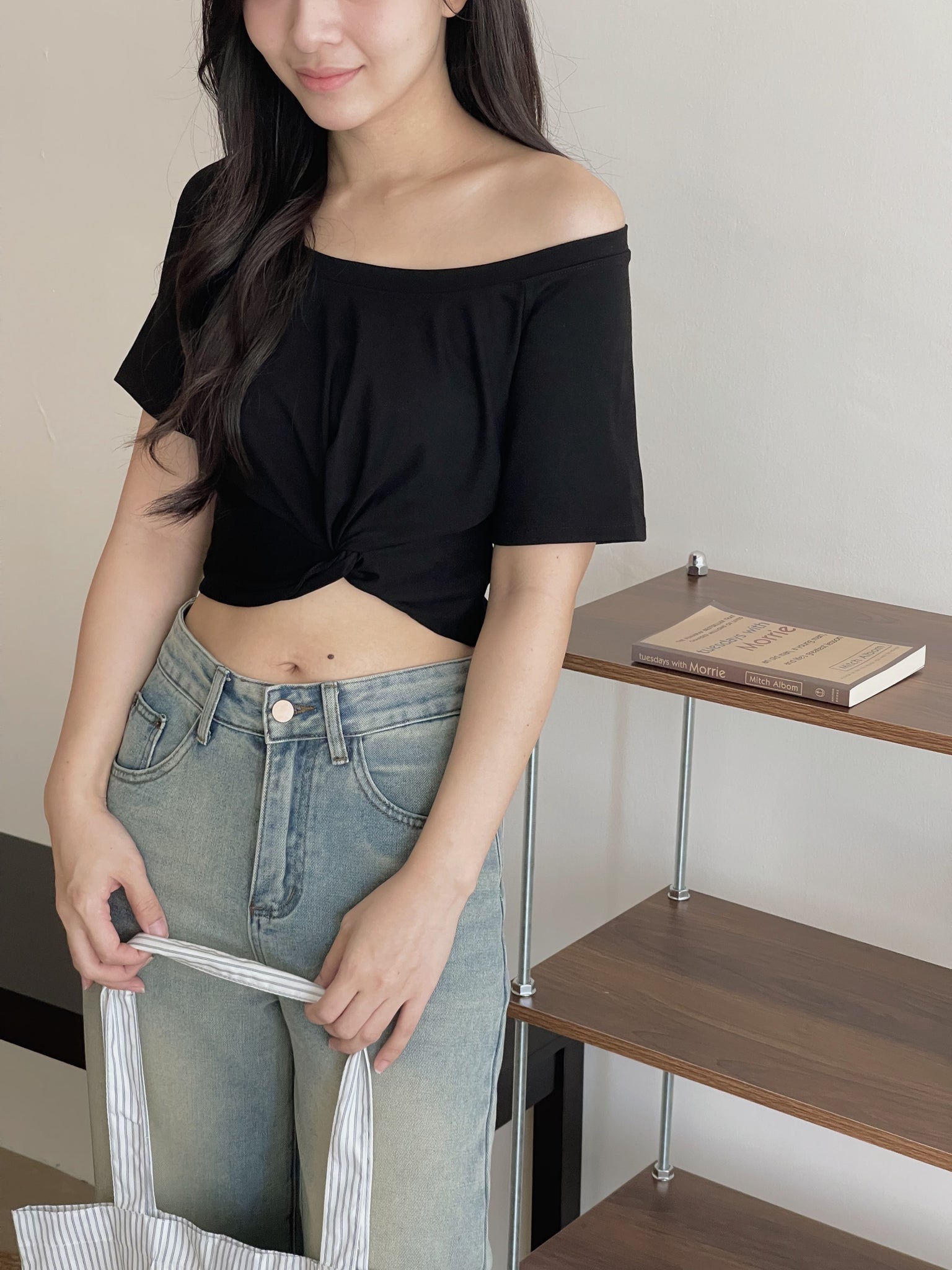 Twist Waist Crop Top / 收腰拧结两穿短T恤