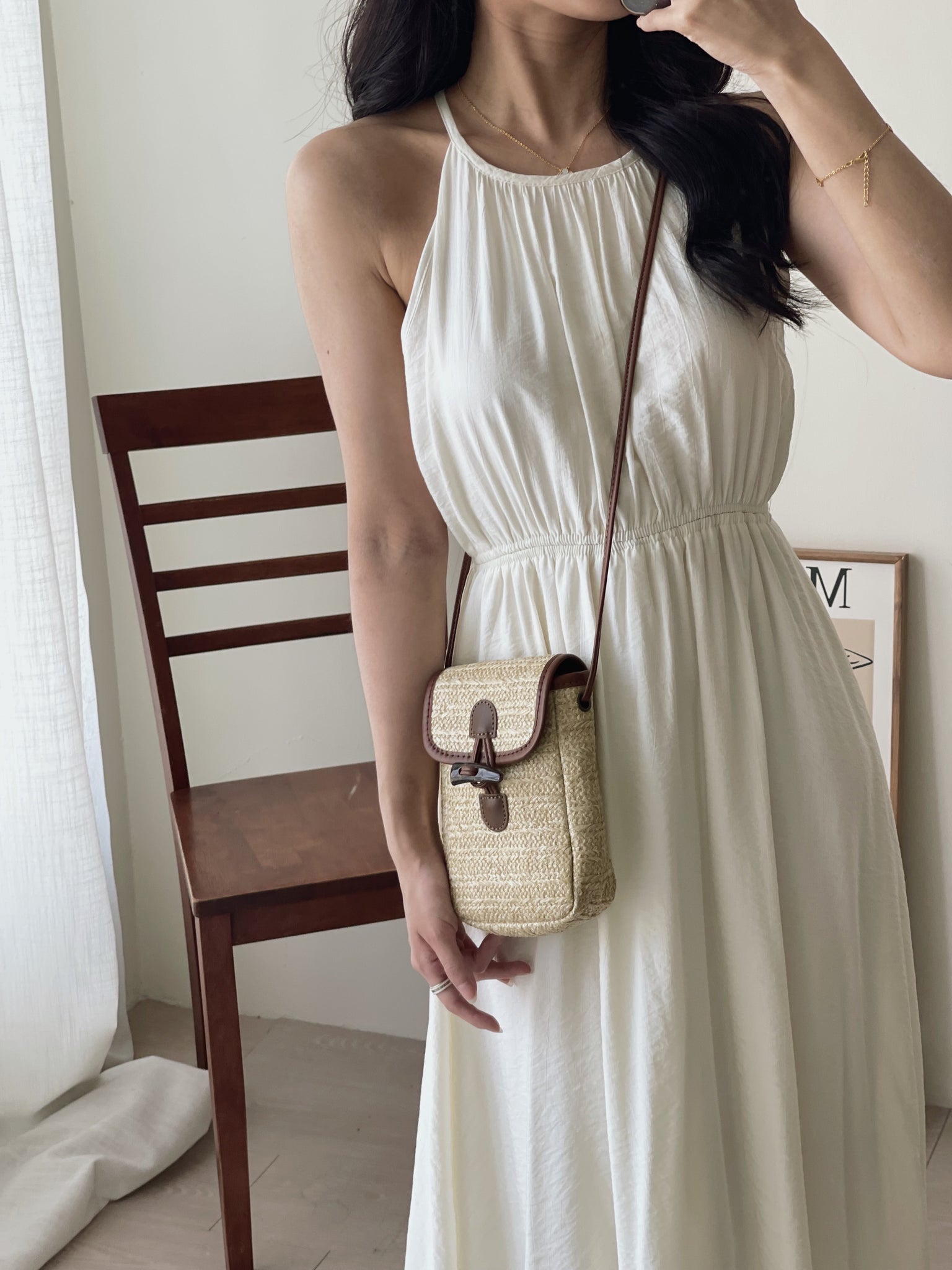 Avril Halterneck Dress / 挂脖后腰镂空长裙