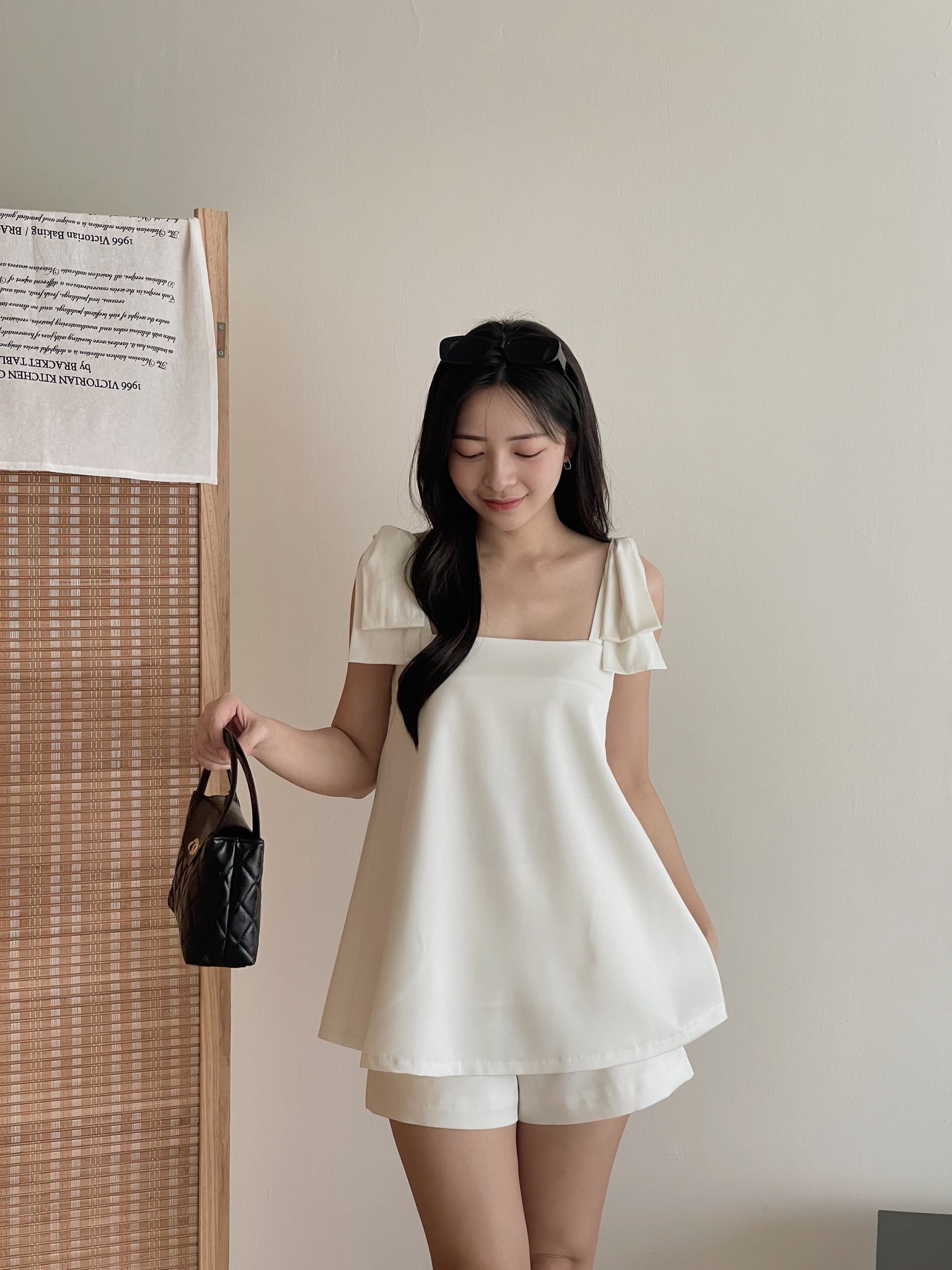 Elegant Satin Bow Set / 名媛气质蝴蝶结缎料套装