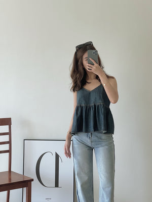 Denim Cute Top / 港风牛仔吊带衣