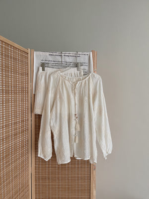 Dandelion Embroidered Set / 刺绣花休闲衫套装