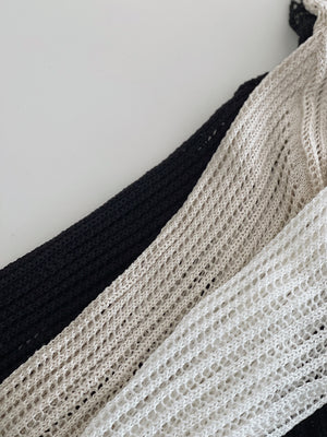 Hollow Wide Shoulder Top / 镂空落肩长袖衫