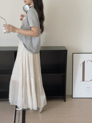 Cloudlight Pleated Tiered Skirt / 百褶飘逸蛋糕半身裙