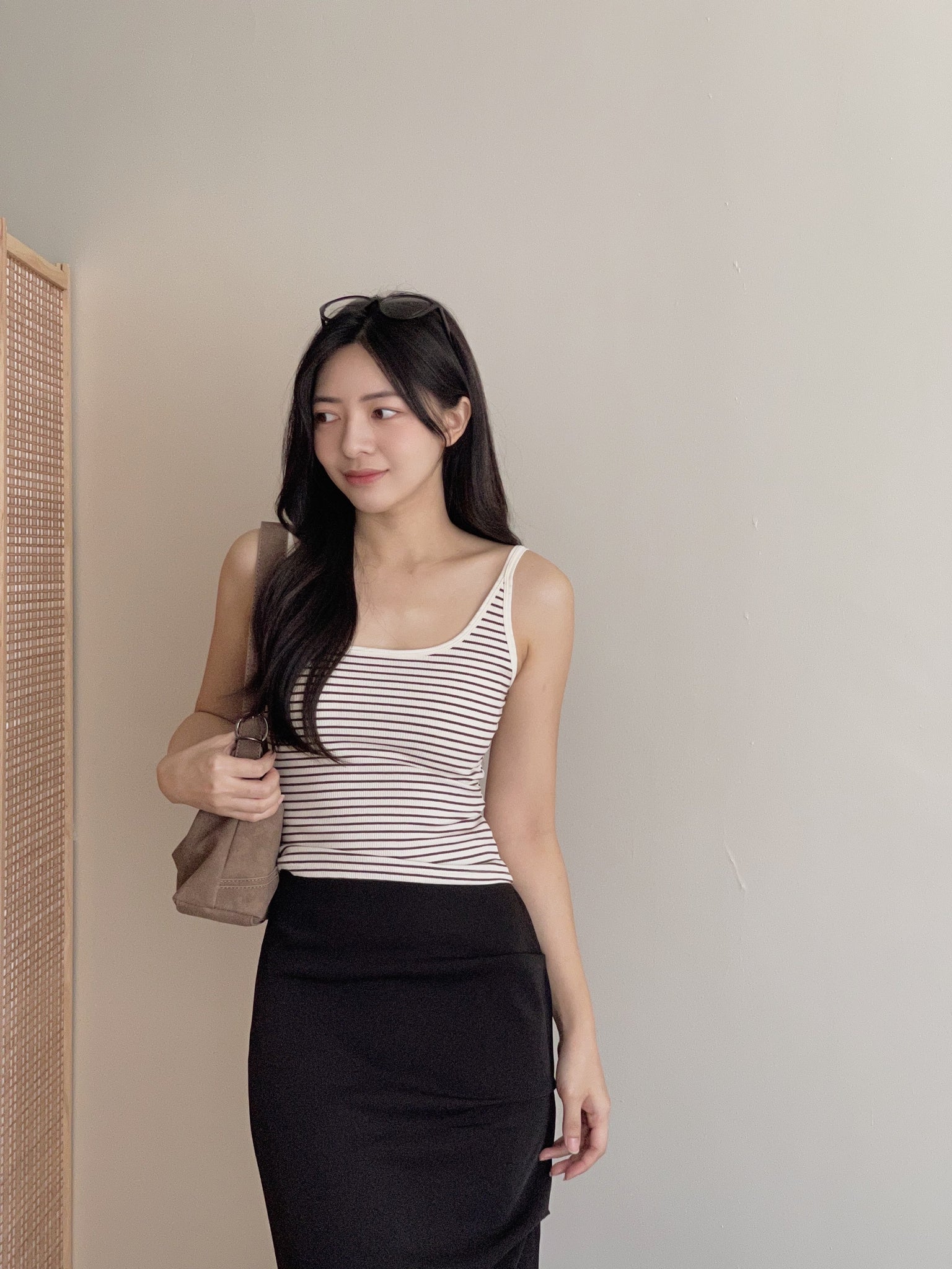 Contrast Trim Padded / 撞色边吊带胸垫背心