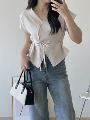 Eliss Kimono Blouse / 小众通勤收腰衬
