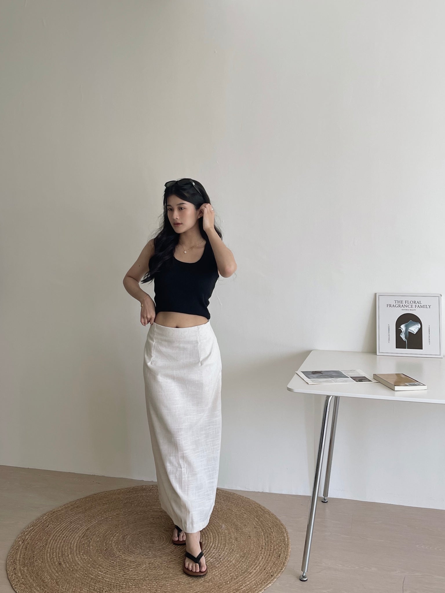 Linen Midi Skirt / 亚麻半身长裙