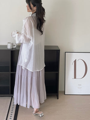Cloudlight Pleated Tiered Skirt / 百褶飘逸蛋糕半身裙