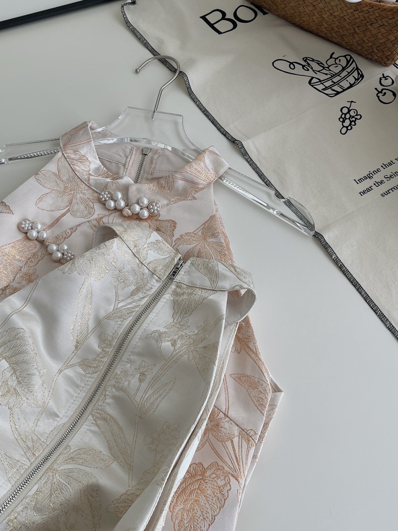 Oriental Bloom Midi Skirt Set / 【香绫花语】金丝古典气质中长裙套装