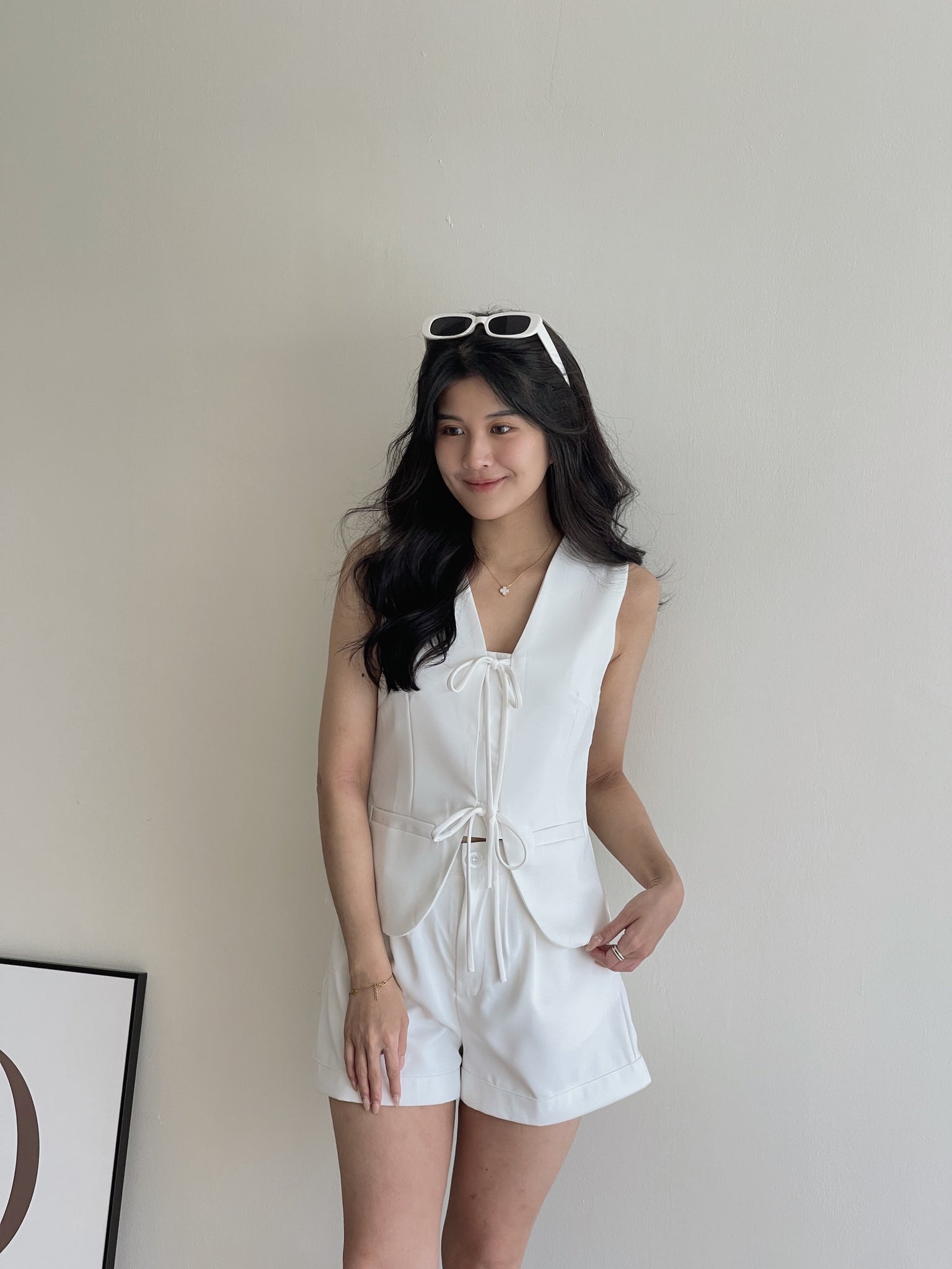 Ribbon Vest Set / 蝴蝶结无袖西装套装