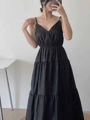 Lorra Wide Flare Dress / 小露背度假风长裙