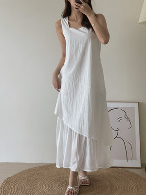 [Minor Defect] Organza Flare Dress / 气质不规则裙摆长裙