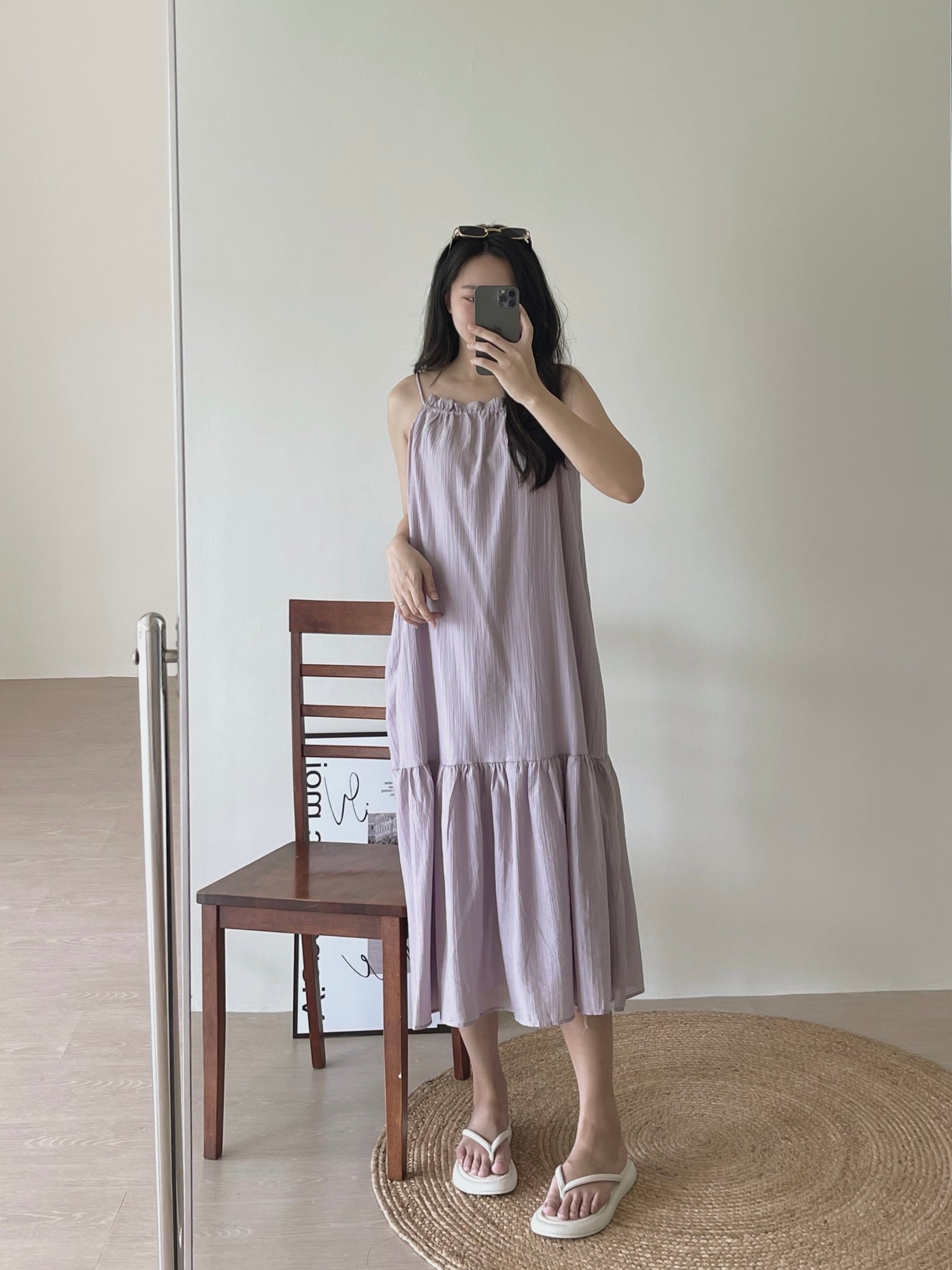 Lucille Spaghetti Long Dress / 松弛感宽松吊带裙