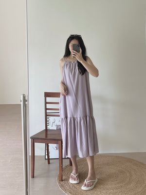 Lucille Spaghetti Long Dress / 松弛感宽松吊带裙