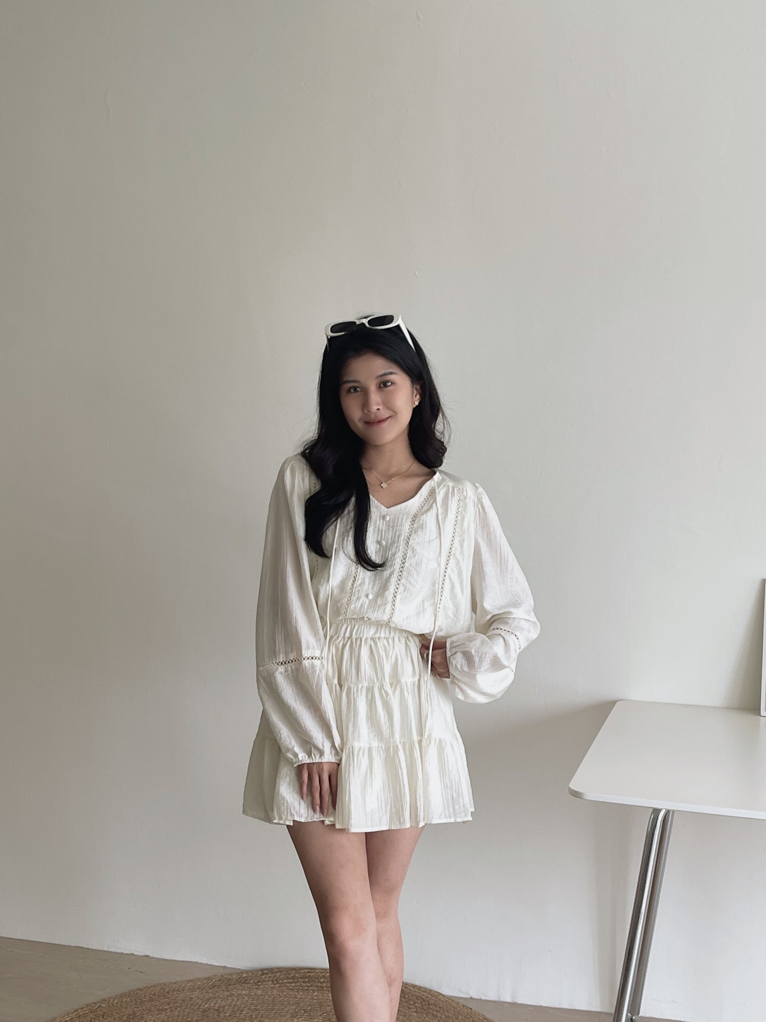 Lyra Ruffle Cloud Set / 甜美镂空编织套装
