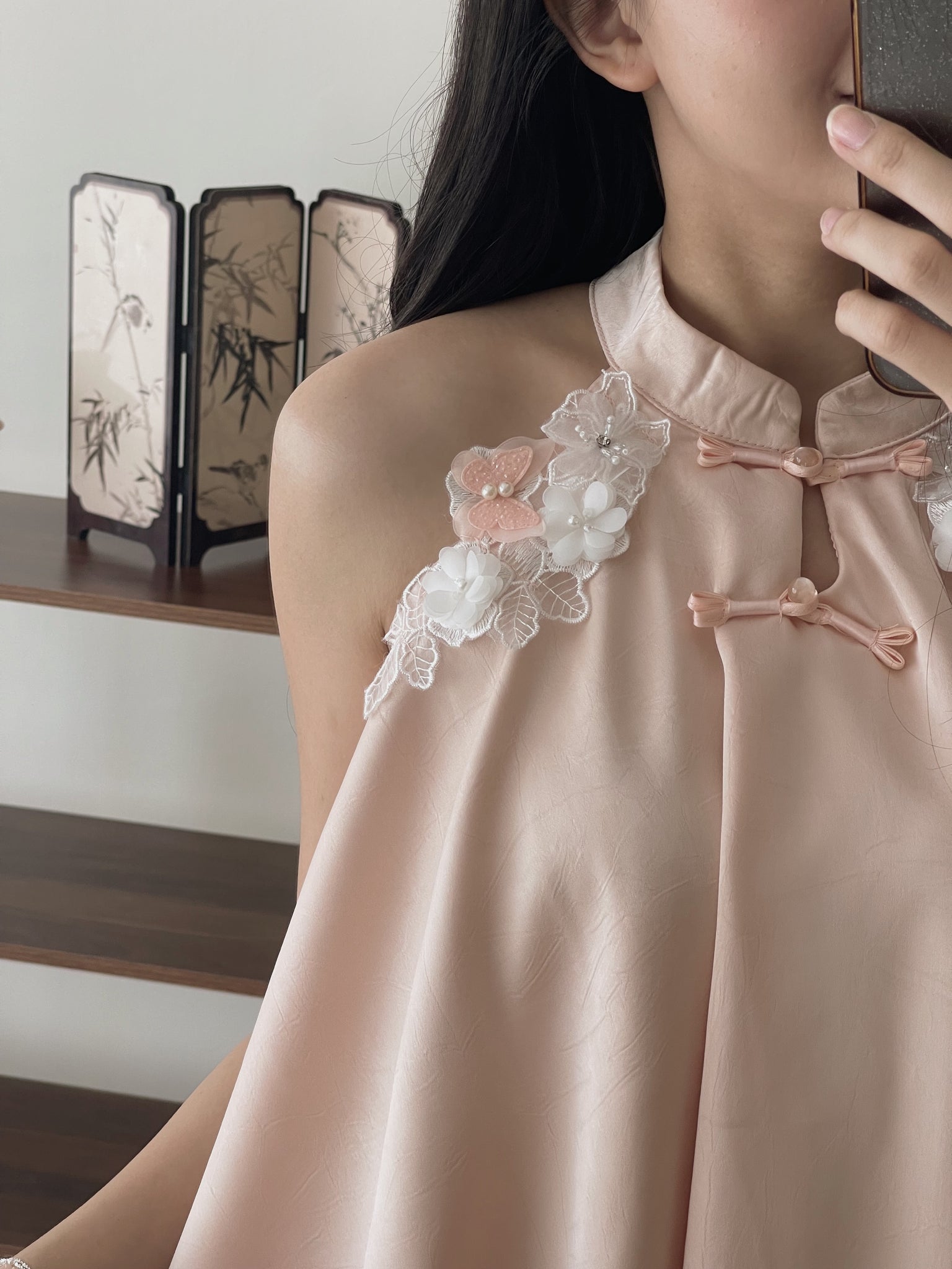 Lace Spliced Chinese Set / 中式甜美蕾丝盘扣套装