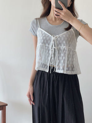 Anne Two Pieces Top  / 甜美叠穿两件套