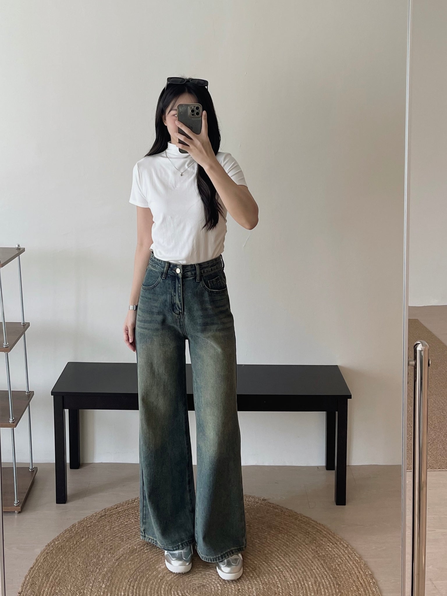Pendant Mock Neck Top / 小吊坠半高领打底上衣
