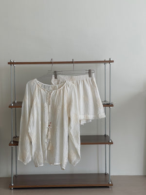 Dandelion Embroidered Set / 刺绣花休闲衫套装
