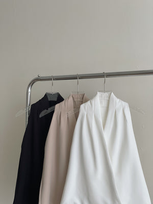 V-Neck Sleeveless Top / 交叉V领通勤上衣