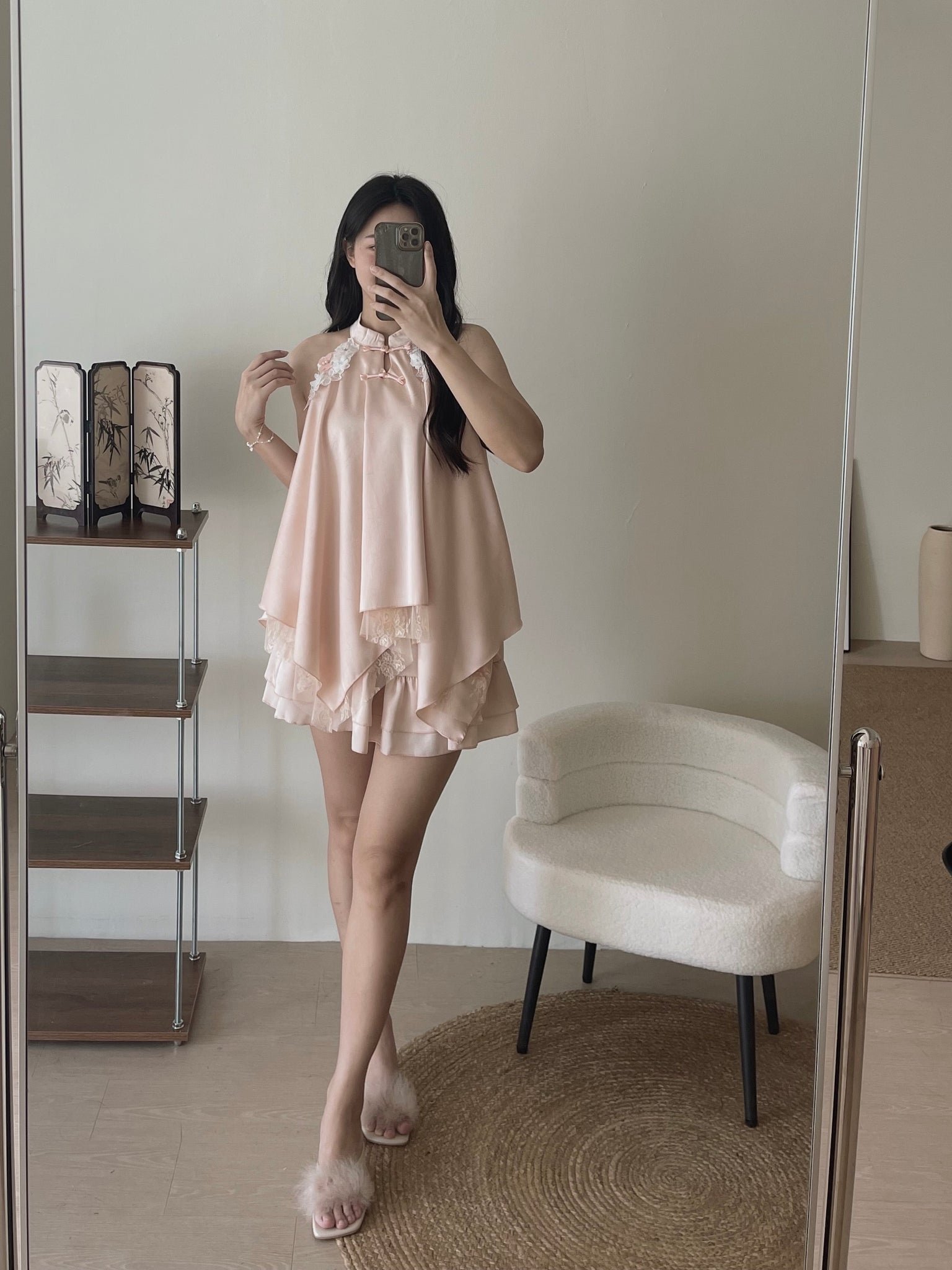 Lace Spliced Chinese Set / 中式甜美蕾丝盘扣套装