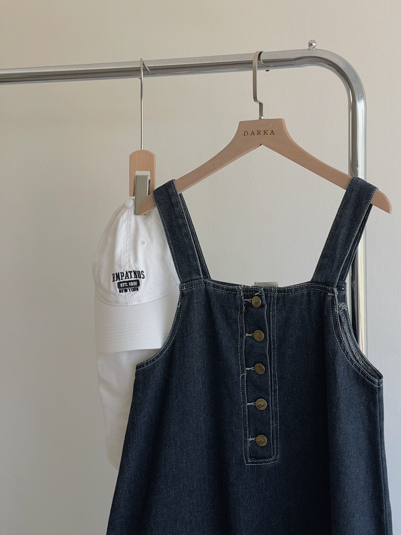 Anaya Denim Dress / 系带牛仔吊带长裙