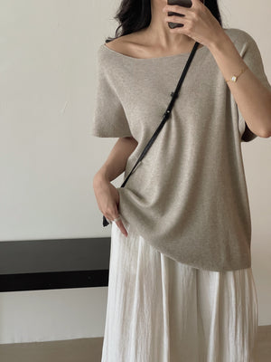 Soft Knit Oversized Top / 软糯超宽松针织T恤