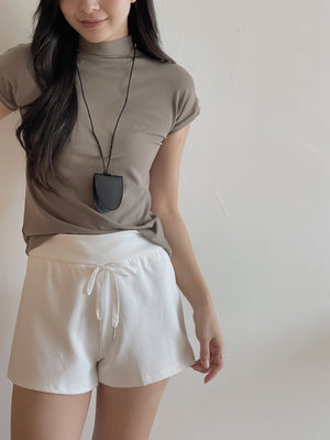 Cotton Mock Neck Tee / 棉质半高领基础T恤