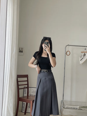 Dear You Padded Crop Top / 螺纹胸垫一体短衣