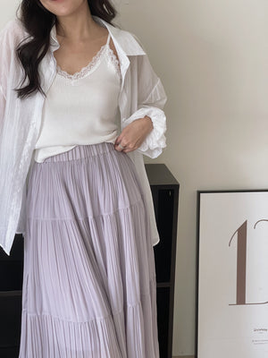 Cloudlight Pleated Tiered Skirt / 百褶飘逸蛋糕半身裙