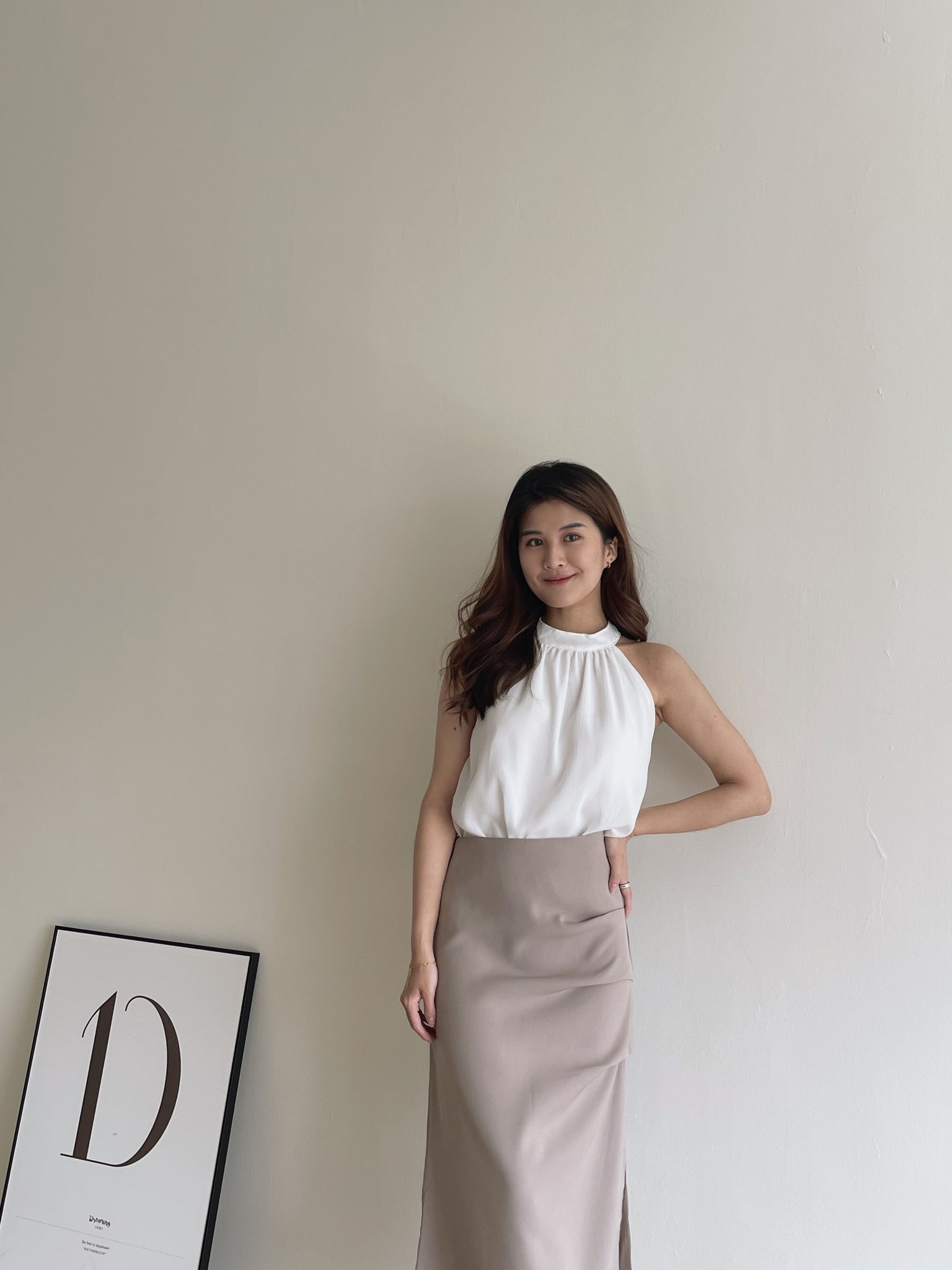 Chiffon Halterneck Top / 雪纺挂脖上衣
