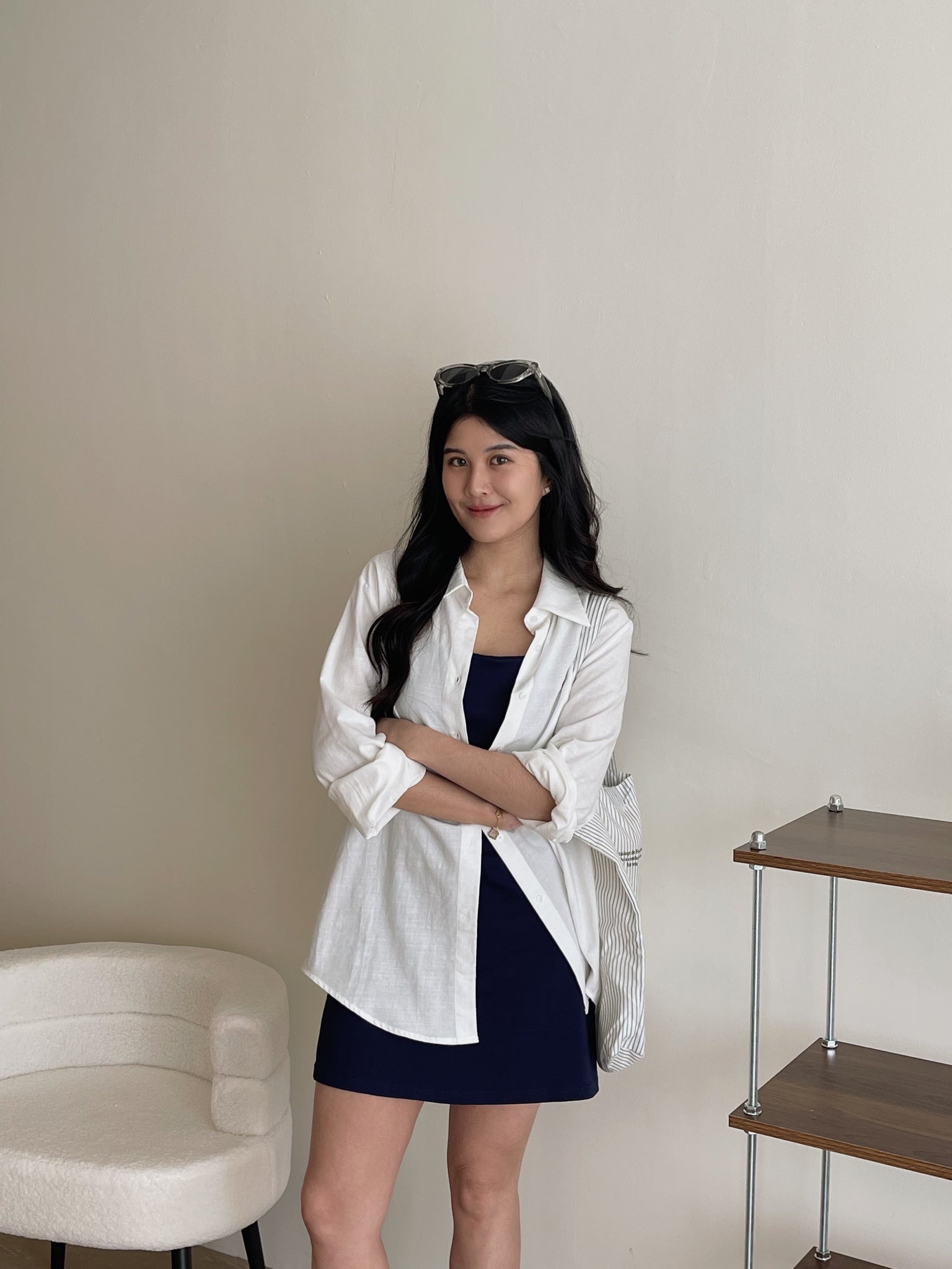 Simple Spaghetti Dress / 简约收腰吊带裙