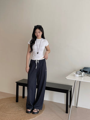 American-style Striped Relaxed Pants / 美式条纹宽松休闲长裤