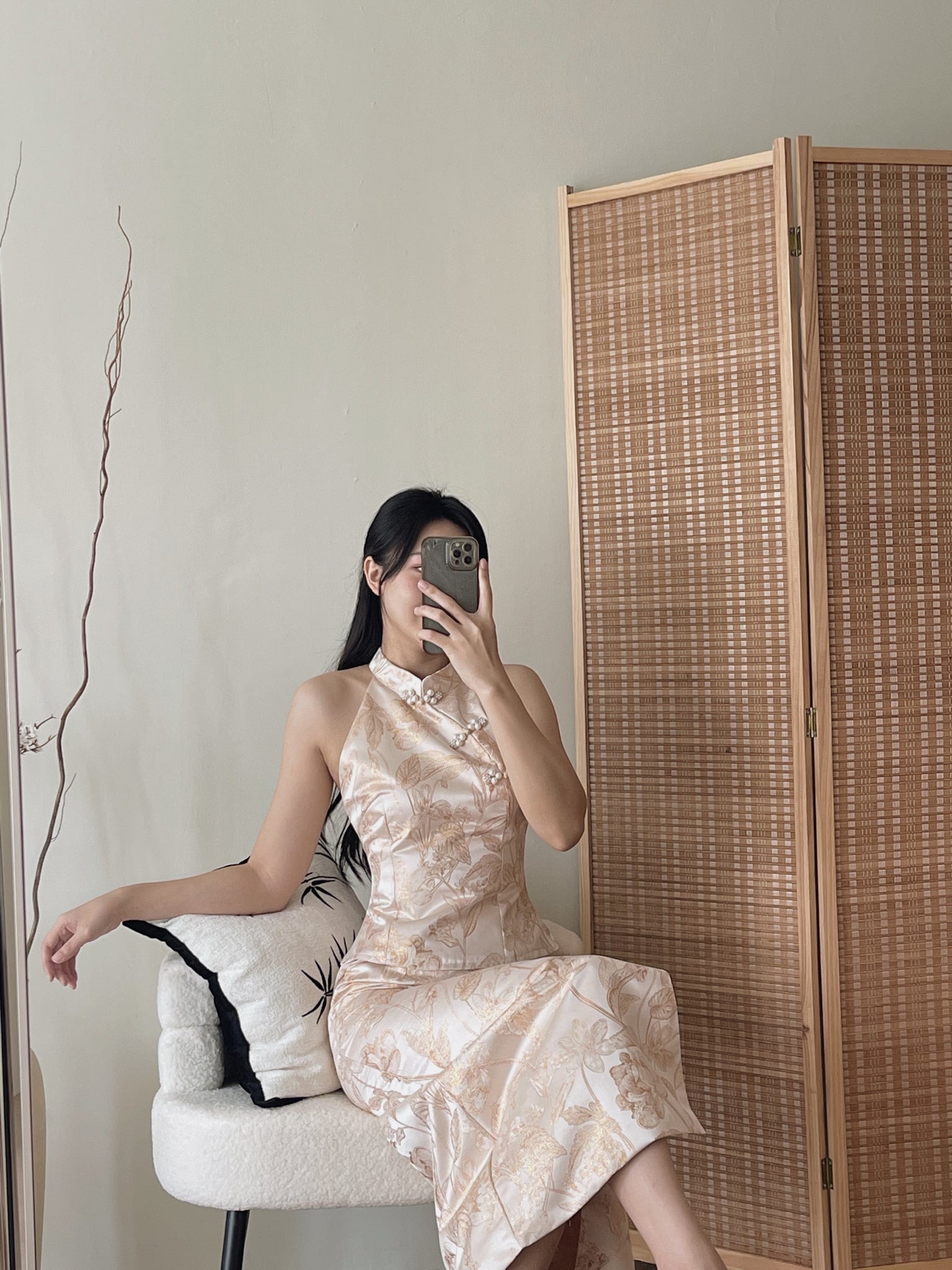 Oriental Bloom Midi Skirt Set / 【香绫花语】金丝古典气质中长裙套装