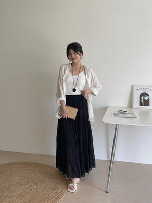 Cloudlight Pleated Tiered Skirt / 百褶飘逸蛋糕半身裙
