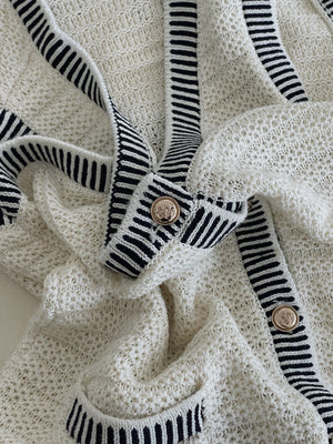 Crochet Button Down Vest / 小香风针织背心小衫