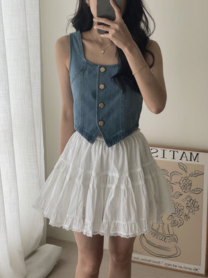 Denim Gold Button Top / 小香牛仔金扣上衣