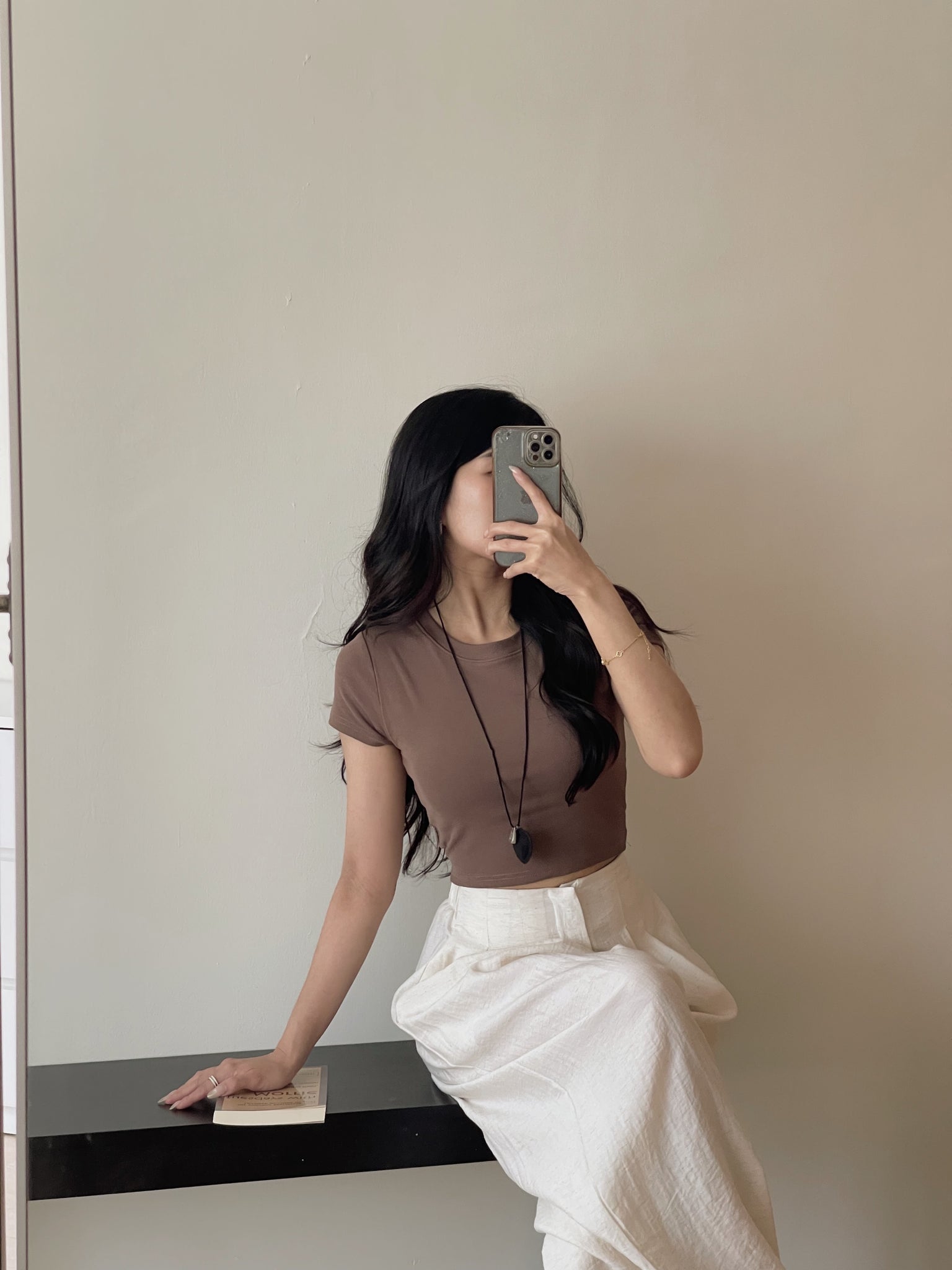 Crop Tee With Removable Pad / 短款T恤自带可拆卸乳胶垫