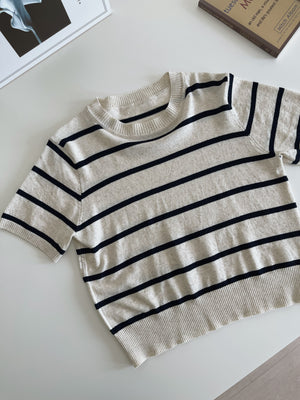 Stripes Knit Tee / 针织条纹圆领衣