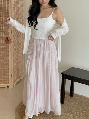 Shimmery Chiffon Midi Skirt / 温柔坠感流光纱裙