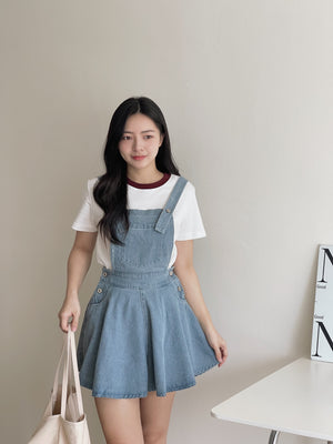 Denim Wide Leg Overall / 减龄阔腿背带裤裙