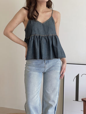 Denim Cute Top / 港风牛仔吊带衣
