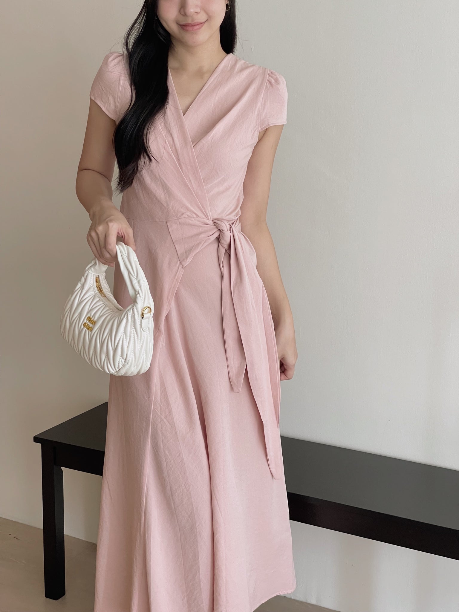 Azalea Wrap Dress / 法式V领收腰气质连身裙