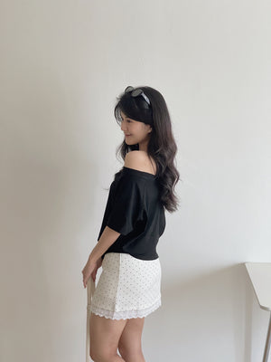 Wide Neck Simple Tee / 净色落肩T恤