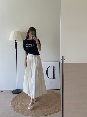 Korean Letters Knit Top / 韩系字母刺绣上衣