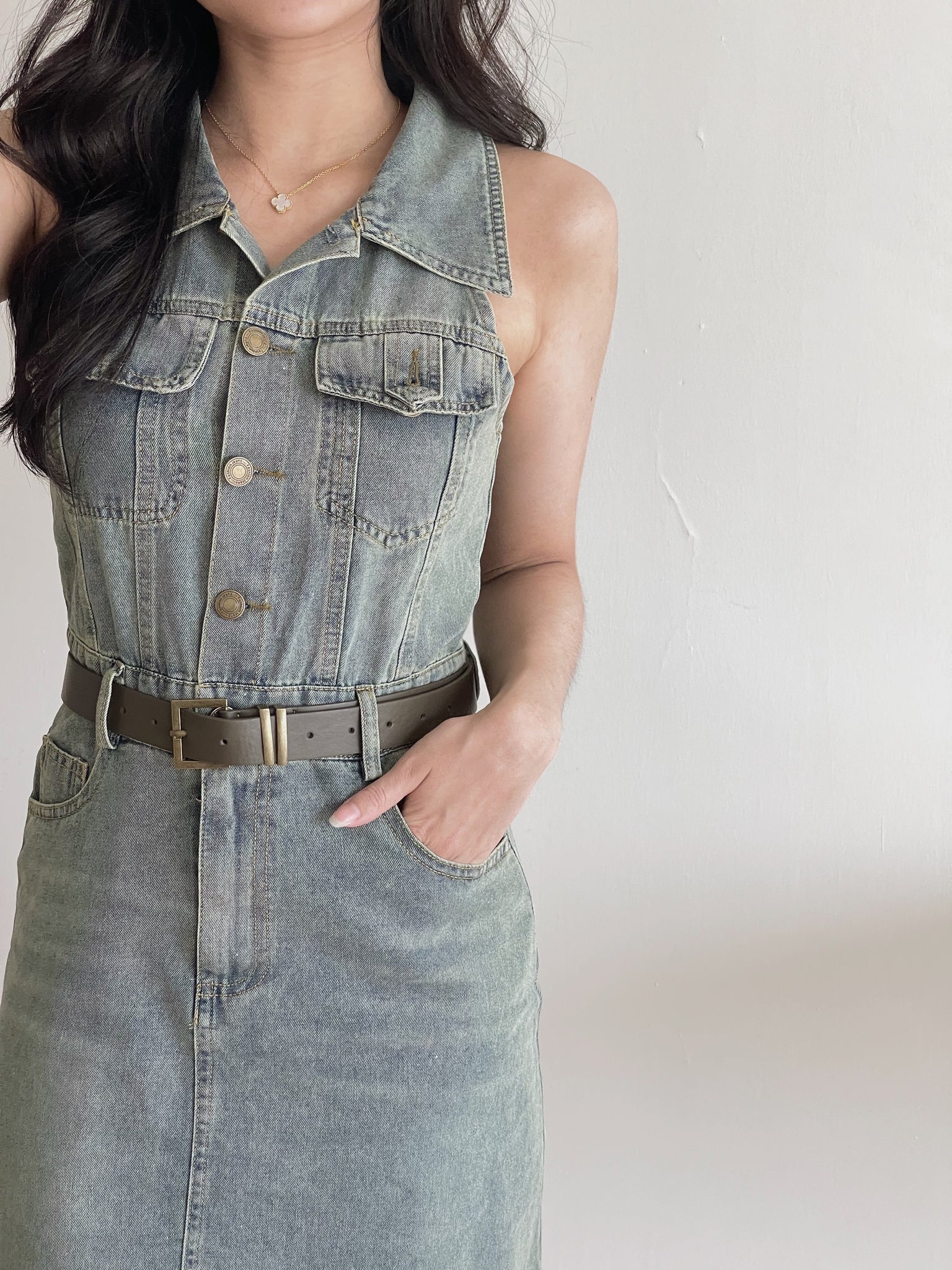 Urban Denim Dress / 复古牛仔连身短裙