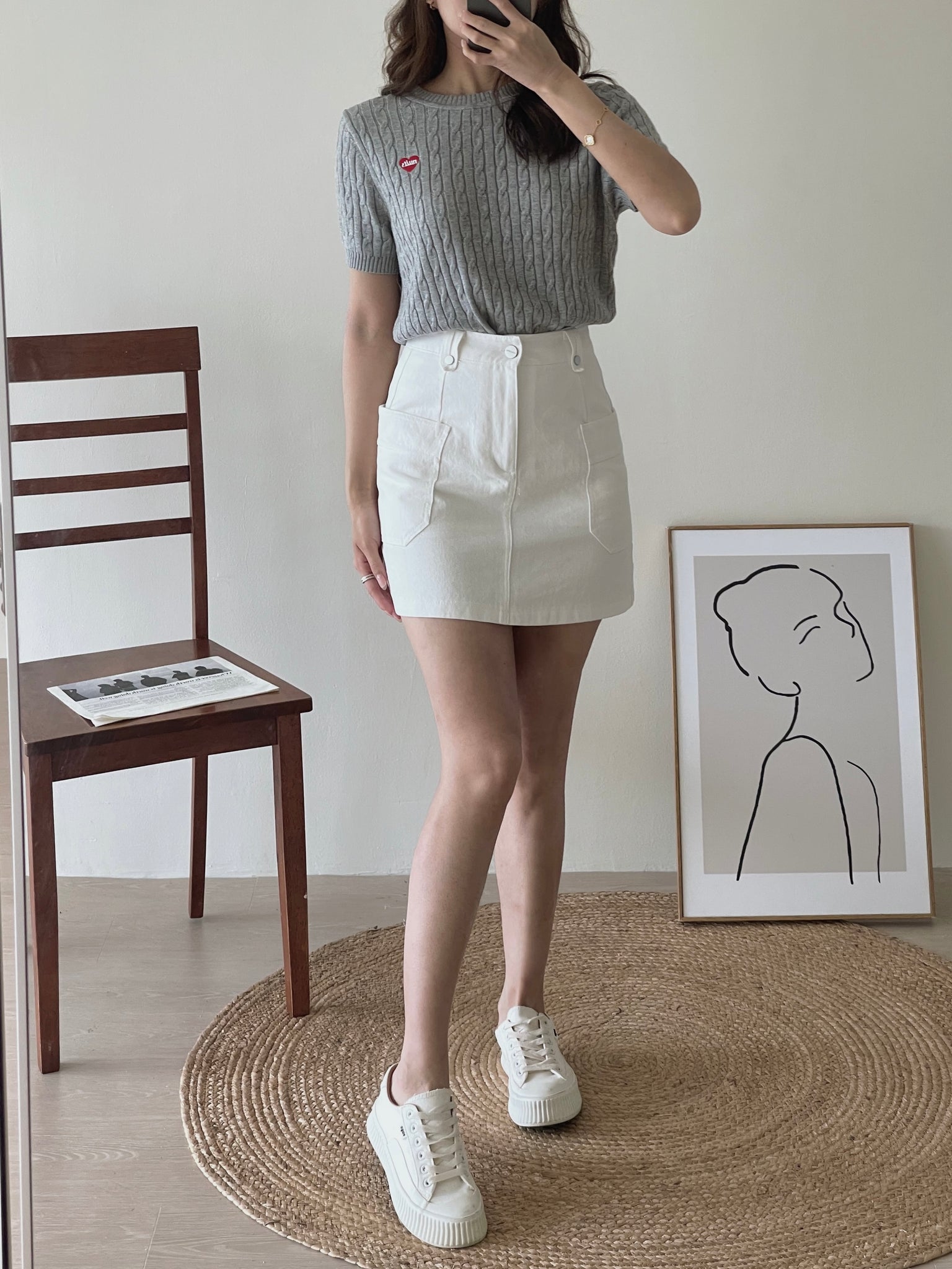 Side Pocket Skirt / 净色口袋包臀裙