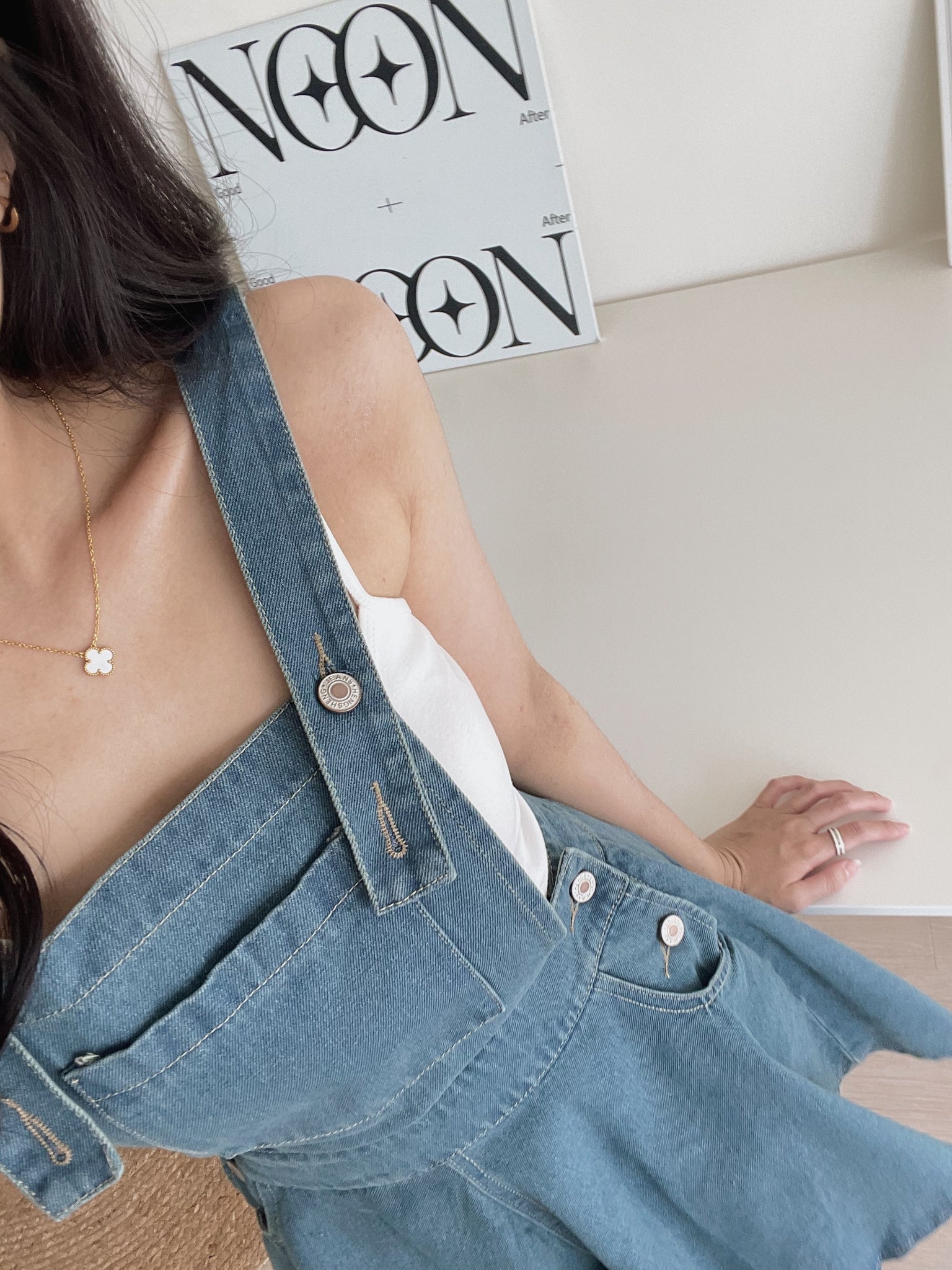 Denim Wide Leg Overall / 减龄阔腿背带裤裙
