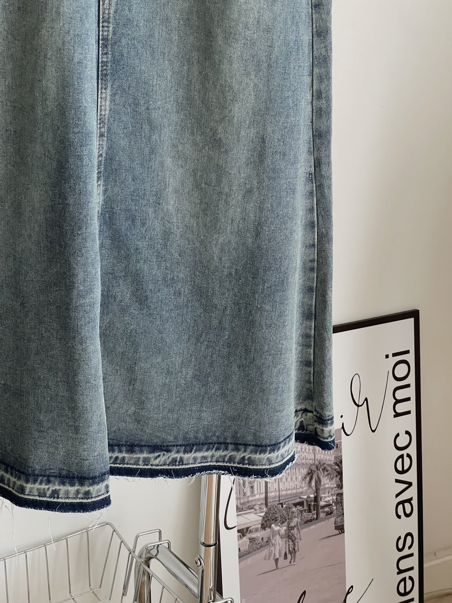 Mermaid Denim Skirt / 鱼尾毛边半身长裙