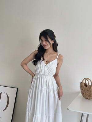 Lorra Wide Flare Dress / 小露背度假风长裙