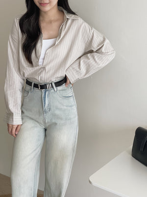 Pattern Striped Shirt / 设计感不规则条纹衬衫